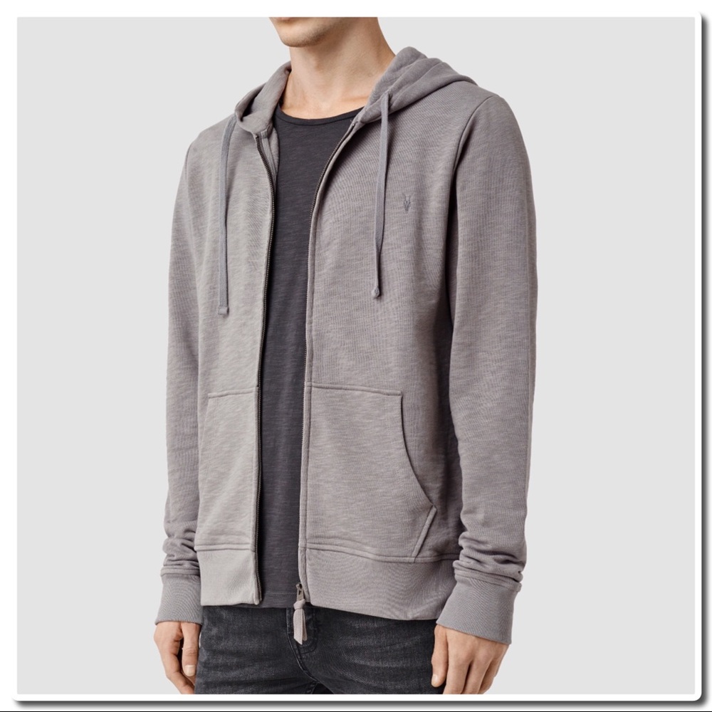 All Saints Wilde Hoody In Steeple Grey - Picture 2 of 4
